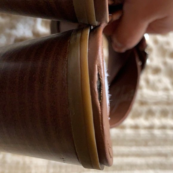 DKNY Cavi  Brown leather  Mule block heel sandal - Picture 6 of 8